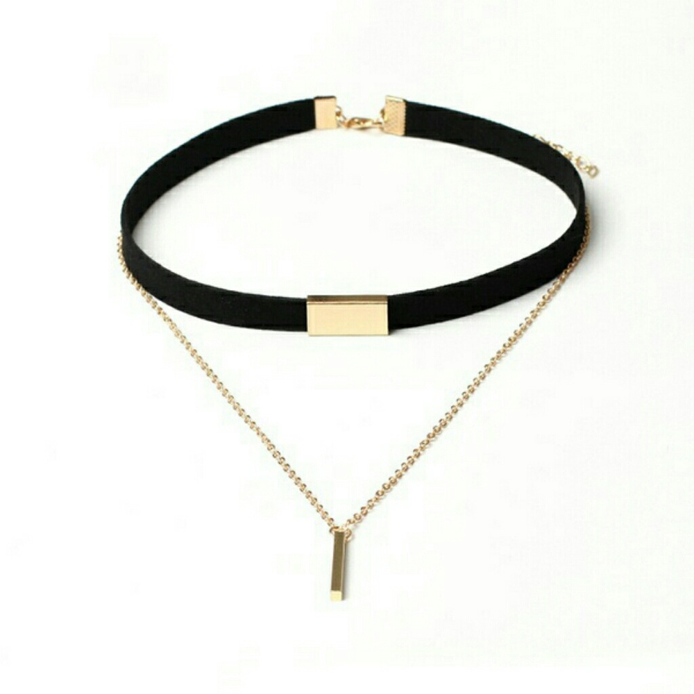 Black Velvet & Gold Choker